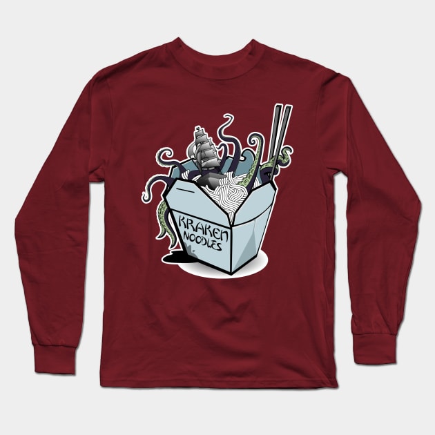 Kraken Noodles Long Sleeve T-Shirt by AlterAspect